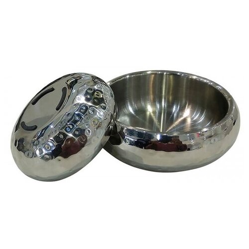 Миска металлическая Dogman Серебрянная чаша с двойными стенками, 1,25 л