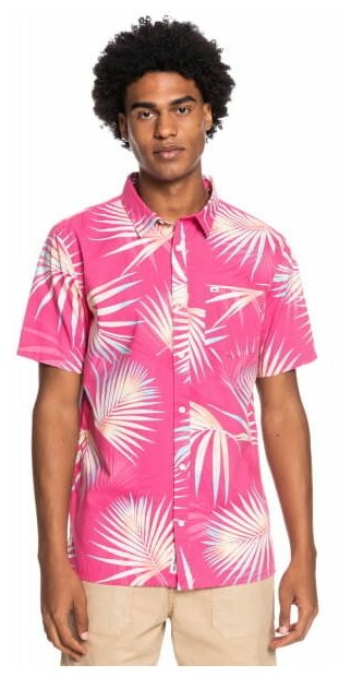 Рубашка С Коротким Рукавом Quiksilver Pop Tropic Peach Pink Pop Tropi 