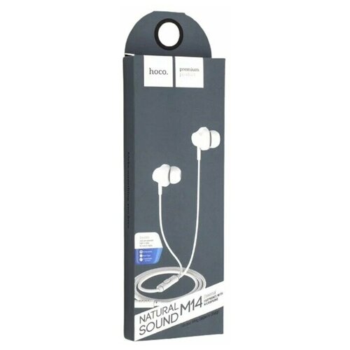 Наушники Hoco M14 проводные вакуумные микрофон Jack 35 12 м белые 52200₽