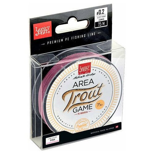 фото Леска lucky john area trout game fluorocarbon pink 0.18 75м