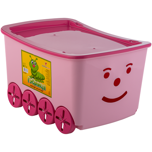 Контейнер для игрушек Гусеница, розовый, арт. ЭП 966161