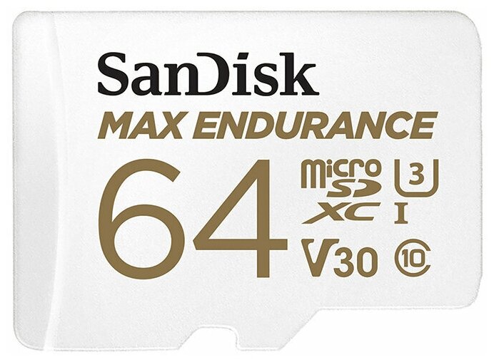 Карта памяти 64Gb - SanDisk microSD Max Endurance Class 10 UHS-I SDSQQVR-064G-GN6IA