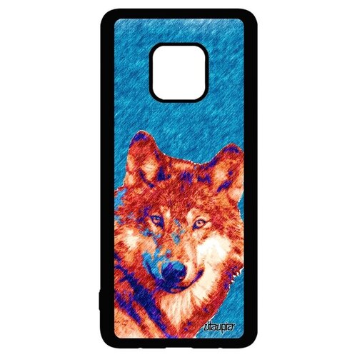 фото Противоударный чехол на телефон // huawei mate 20 pro // "дикий волк" лютый wolf, utaupia, голубой