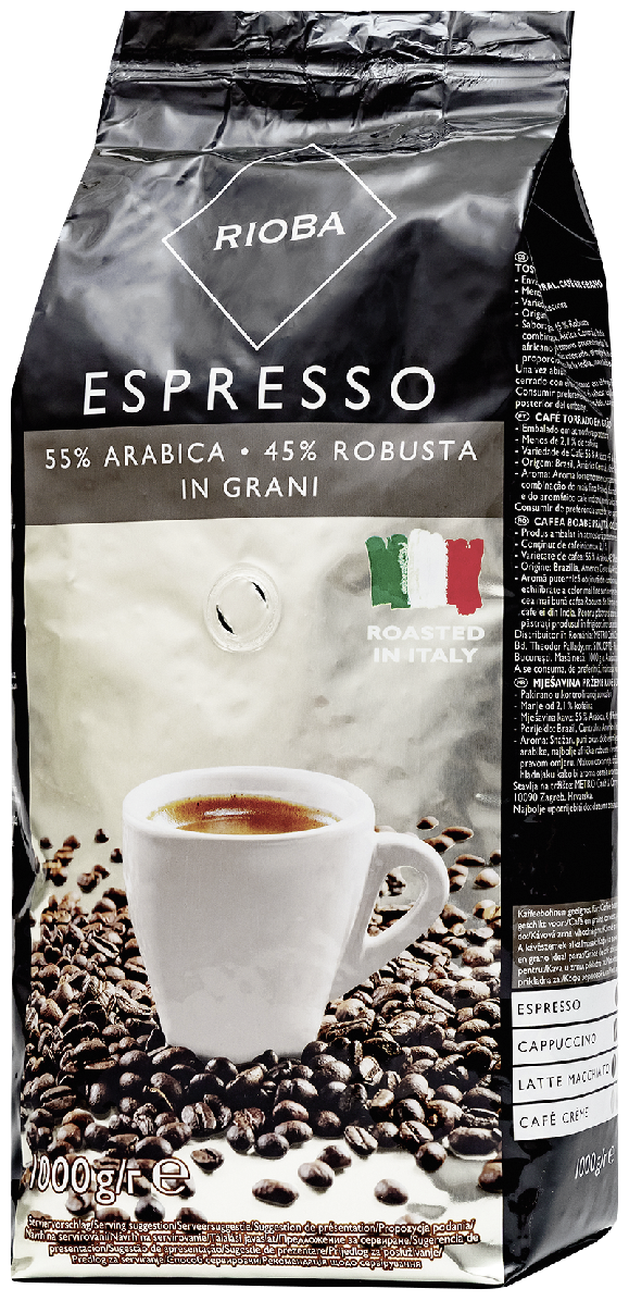 Кофе в зернах RIOBA Silver 55% арабика и 45% робуста 1кг. - фотография № 2