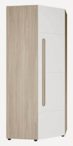 Изображение товара Шкаф для одежды угловой Нонтон Палермо-3, 88x88x207 см, ясень шимо светлый / белый глянец