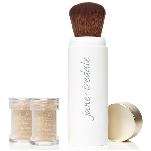 Jane Iredale, Солнцезащитная пудра с кистью-контейнером Powder-Me SPF 30, цвет: Tanned,