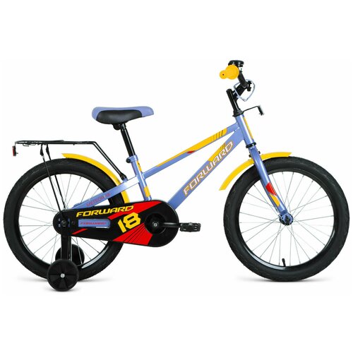 Велосипед Forward Meteor 18 2020 серо-голубой/желтый