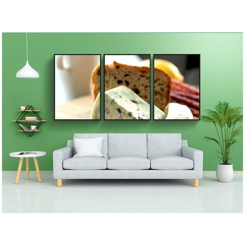 фото Набор модулных постеров для интерьера "сыр, хлеб, еда" 60x90 см. в тубусе, без рамки lotsprints