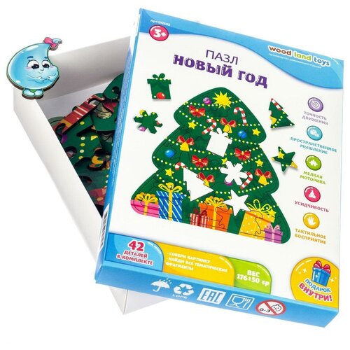 Пазл Woodlandtoys Новогодняя елочка 24,7*25,6 см 012503