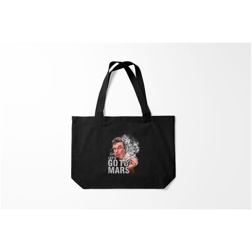 фото Сумка-шоппер / 46х35 см / знаменитости / илон маск burnettie