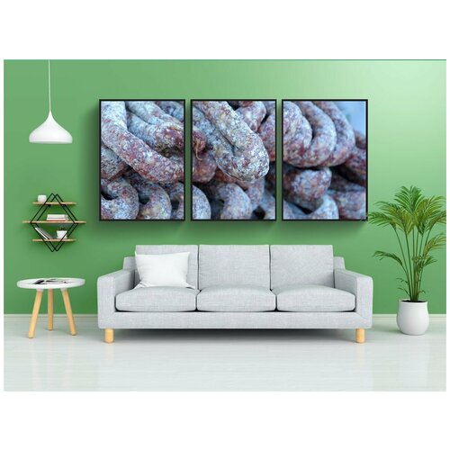 фото Набор модулных постеров для интерьера "колбаса, свинина, гастроном" 60x90 см. в тубусе, без рамки lotsprints