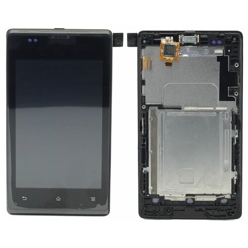 Дисплей (экран) в сборе с тачскрином для Sony Xperia E черный