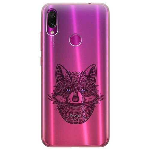 фото Ультратонкий силиконовый чехол-накладка clearview 3d для xiaomi redmi note 7 / note 7 pro с 3d принтом "grand raccoon" gosso