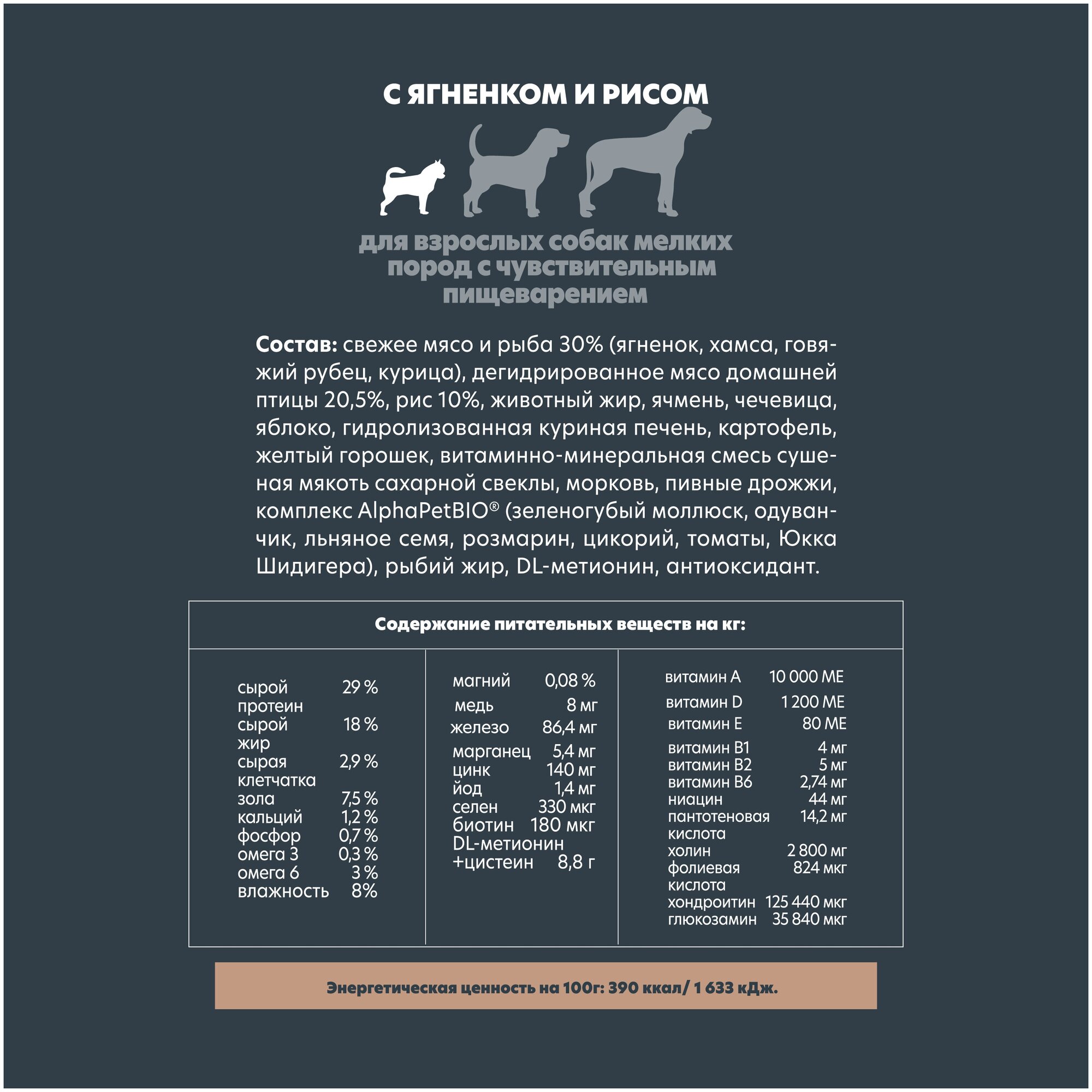 AlphaPet Superpremium сухой корм для взрослых собак мелких пород с чувствительным пищеварением (Ягненок и рис, 500 г.) - фото №10