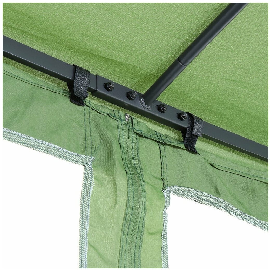 Шатер с москитной сеткой, зеленый, 3х3х2.65 м, с двойной крышей, Green Days - фотография № 7