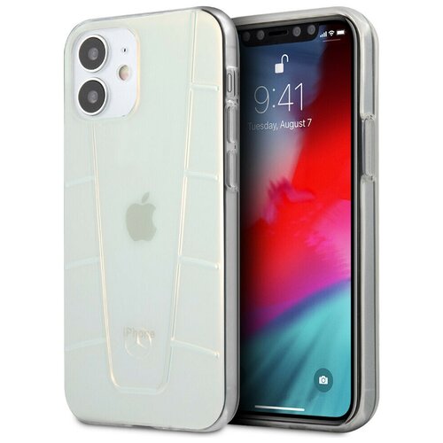 фото Чехол cg mobile mercedes pc/tpu transparent line embossed 1 hard для iphone 12 mini, цвет радужный (mehcp12sclir)