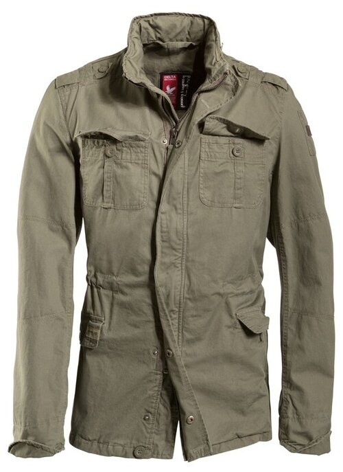 Куртка Surplus демисезонная, карманы, капюшон, манжеты, размер S (46), зеленый