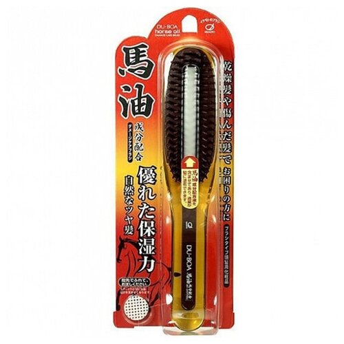 Ikemoto Щетка для поврежденных волос с лошадиным маслом - Du-boa horse oil damage care brush, 1шт