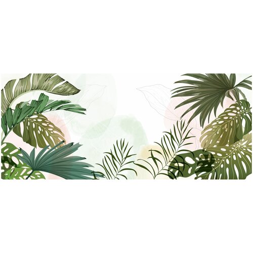 Фотообои Уютная стена Душистые тропические листья 640х270 см Бесшовные Премиум (единым полотном)