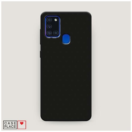 фото Чехол силиконовый матовый samsung galaxy a21s сетка в горох черная case place
