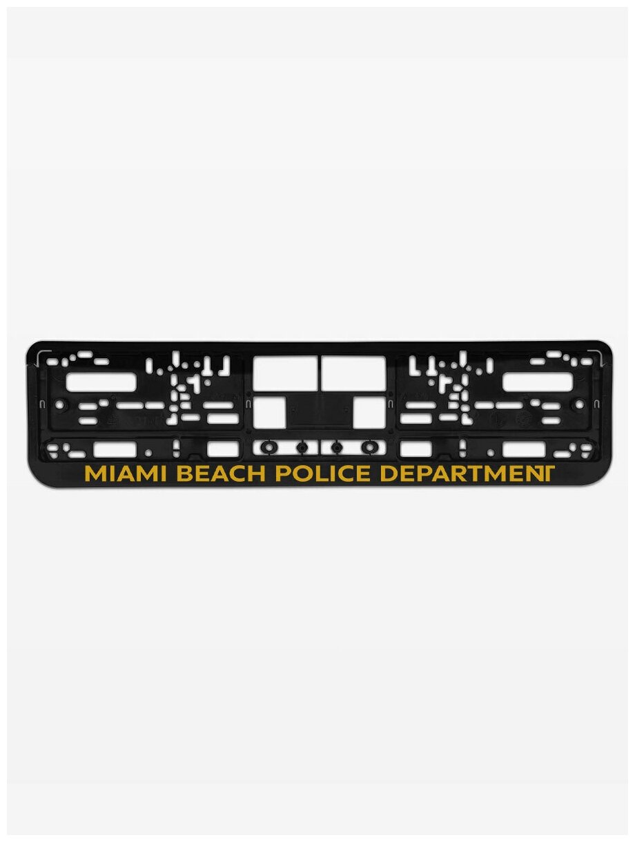 Номерная рамка для автомобиля "Miami beach police department", черная