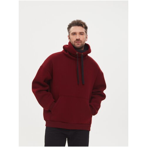 фото Худи мужское с воротником бордовое jonquil