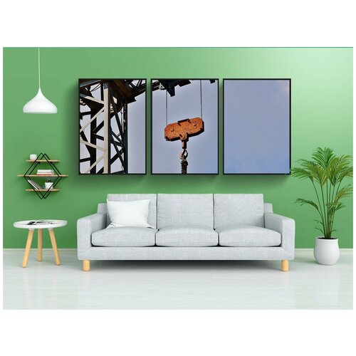 фото Набор модулных постеров для интерьера "строительная площадка, кран, нагрузка" 60x90 см. в тубусе, без рамки lotsprints