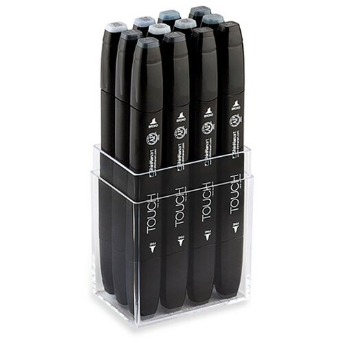 фото Художественный маркер touch набор маркеров спирт. двухсторонних "сине-зеленые" touch shinhan art, 12цв.