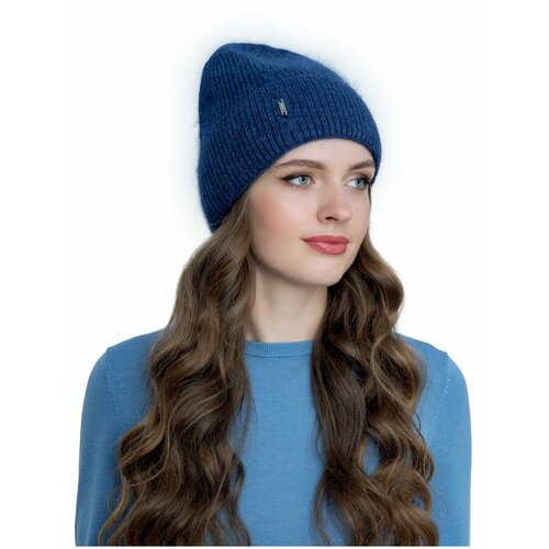 Шапка бини Landre, размер 56-59, синий шапка бини landre демисезон зима шерсть вязаная утепленная размер 56 59 синий
