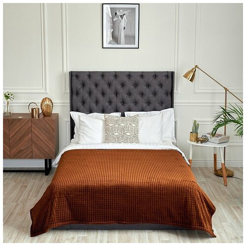 фото Плед "классика", темно-коричневый, 200*220 см bozhong home textile