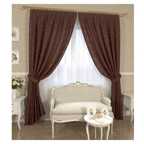 фото Шторы сирень с подхватами, 145*260 см, 2 шт, подхват 2 шт.