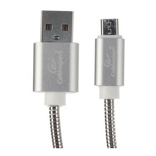 Gembird Cablexpert Кабель USB 2.0 CC-G-mUSB02S-1.8M AM microB, серия Gold, длина 1.8м, серебро, блистер кабель usb 2 0 тип a b micro cablexpert cc g musb02s 0 5m 0 5m