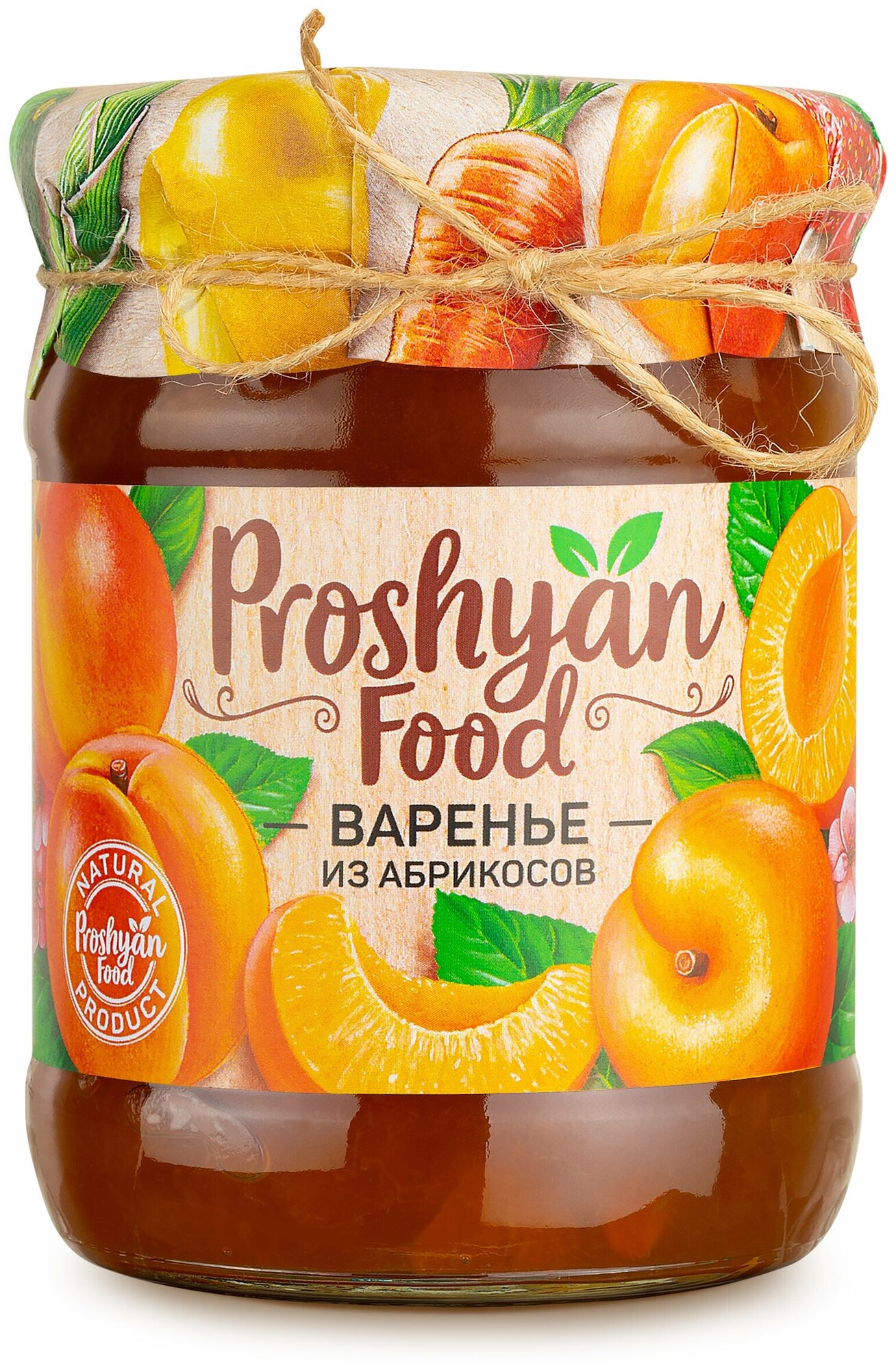 Варенье из абрикосов PROSHYAN FOOD стеклянная банка 600г