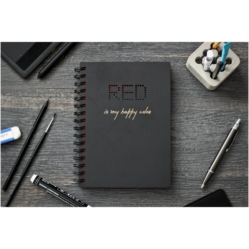 Деревянный блокнот А5 Red is my happy color