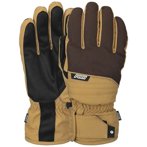 Перчатки POW, размер M, коричневый, черный