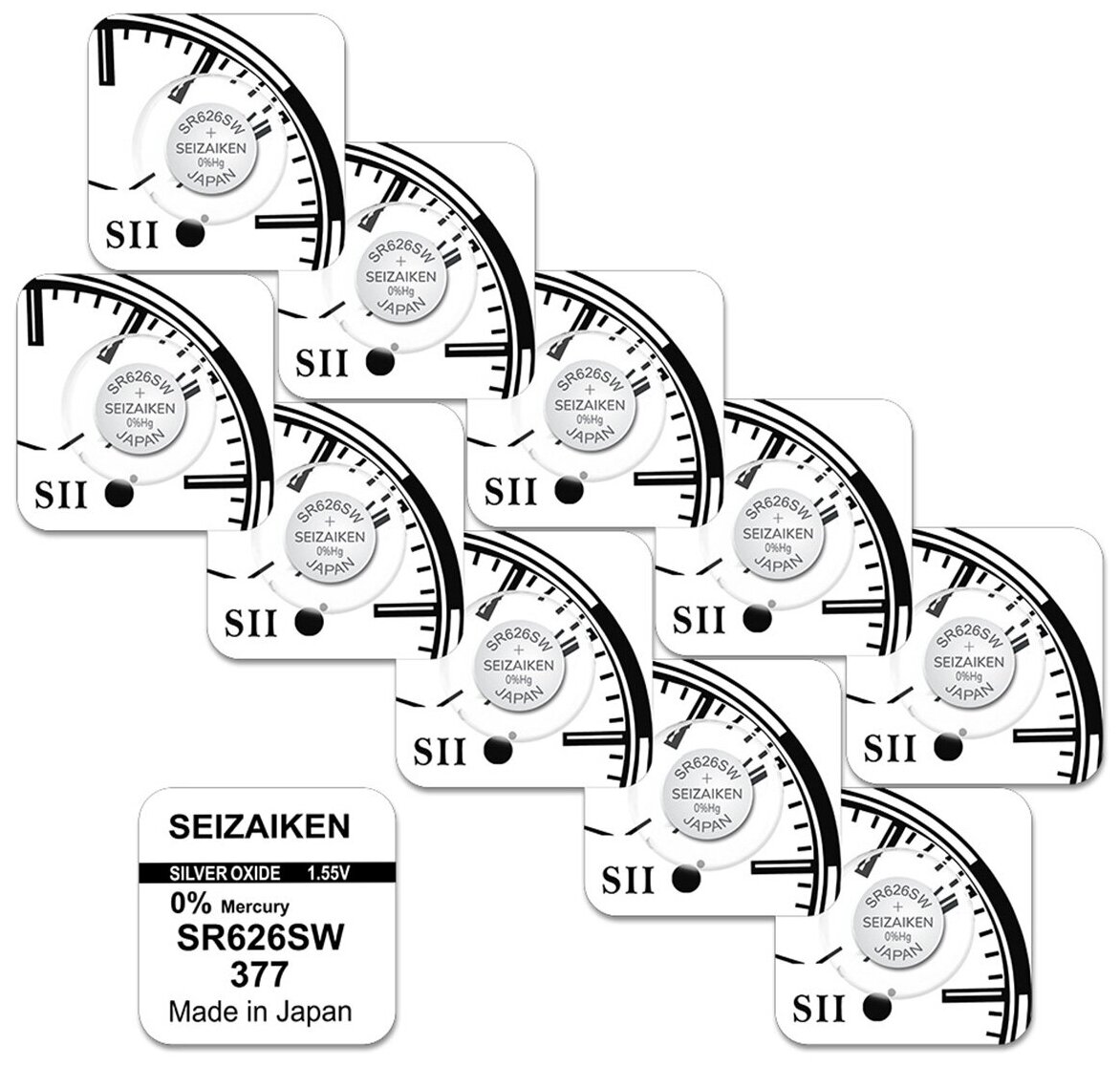 Батарейка Seizaiken 377 SEIKO (SR626SW SR66 AG4) - 1 шт.