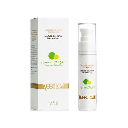 53117 YESforLOV Allover Delicious Massage Gel Pineapple Green Tea, 50 мл. Универсальный массажный гель 3 в 1, Ананас-зеленый чай