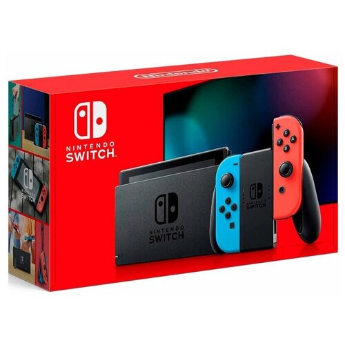 Игровая приставка Nintendo Switch rev.2 32 ГБ «неоновый красный/неоновый синий» обновленная версия