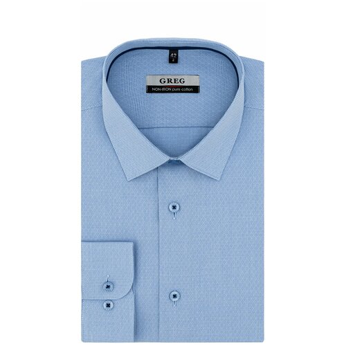 Рубашка GREG, размер 186-194/39, голубой рубашка greg повседневный стиль полуприлегающий силуэт длинный рукав размер 186 194 39 голубой