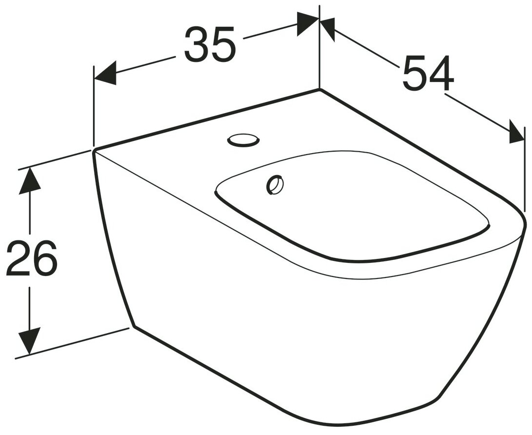 Биде подвесное GEBERIT Smyle Square 500.209.01.1 с горизонтальным выпуском белый - фотография № 7