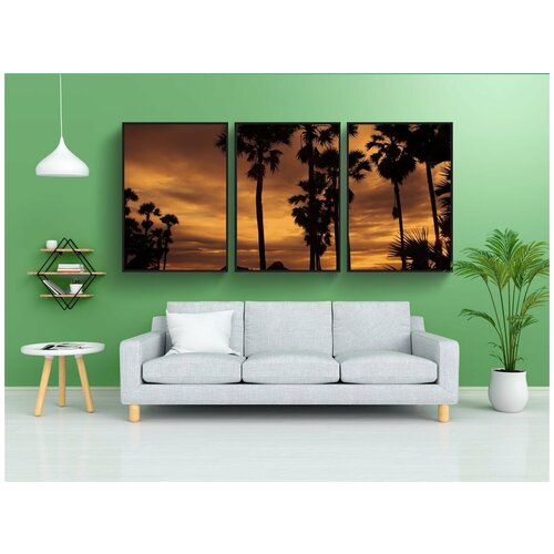 фото Набор модулных постеров для интерьера "таиланд, заход солнца, природа" 60x90 см. в тубусе, без рамки lotsprints