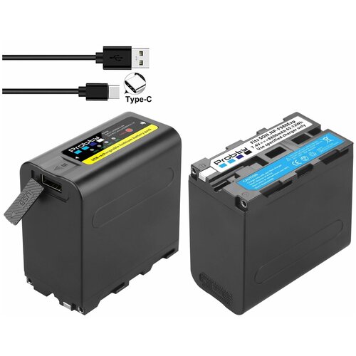 Аккумулятор Probty NP-F980 8800 mAh Type-C заряд USB пауэрбанк F960 F970 252000₽