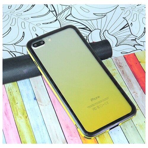 фото Чехол- накладка для iphone 7 (5.5) gradient tpu+glass желтый nl