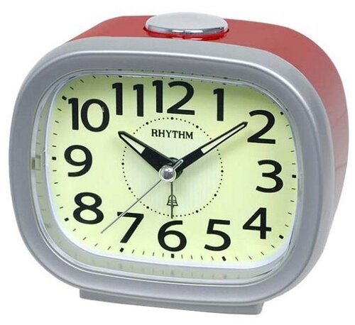 Часы  настольные RHYTHM CRA846NR серебристый/красный 11.4 см 1.5 см