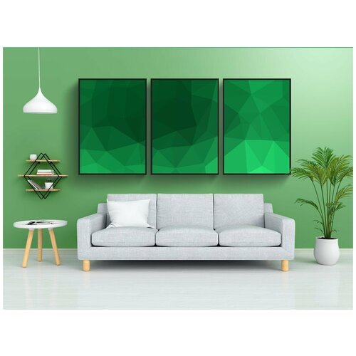 фото Набор модулных постеров для интерьера "треугольники, абстрактный, формы" 60x90 см. в тубусе, без рамки lotsprints