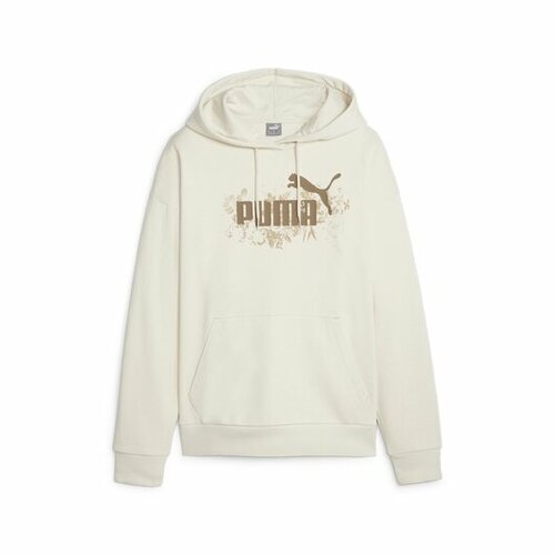 толстовка puma ess elevated hoodie силуэт свободный капюшон размер s бежевый Толстовка PUMA, размер S, бежевый