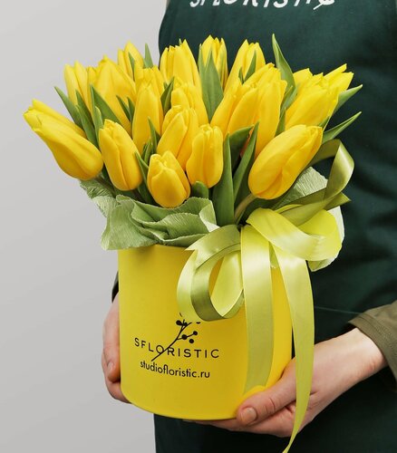 Изображение товара Композиция из Тюльпанов «Желтое счастье»