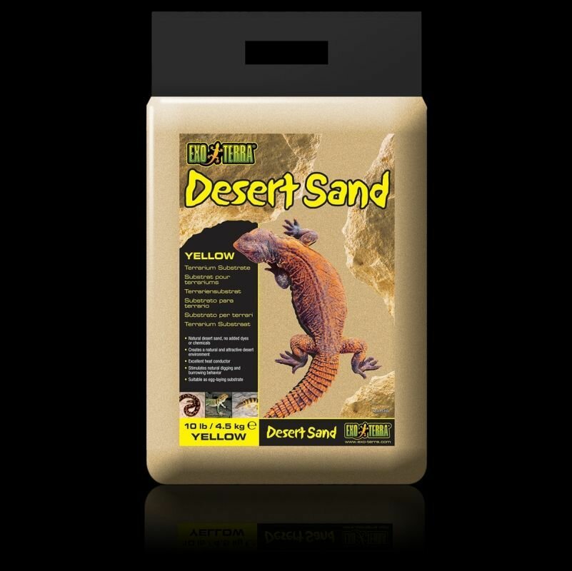 Натуральный пустынный песок для террариума, жёлтый - Exo-Terra Desert Sand, 4,5 кг