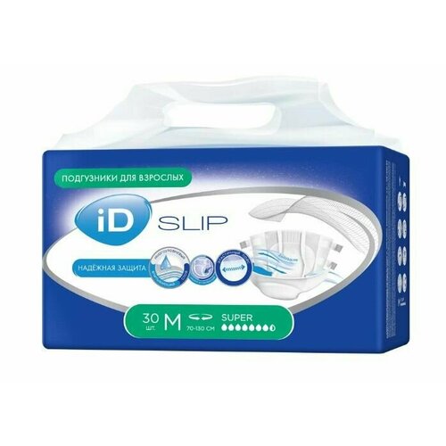 Подгузники для взрослых iD SLIP SUPER M 30 шт / для женщин / для мужчин