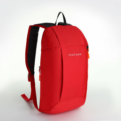 Рюкзак городской на молнии , наружный карман, цвет красный